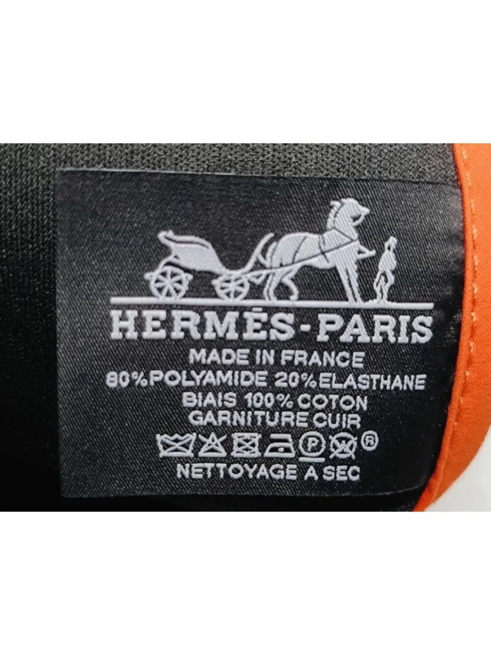 Hermes Pouch Bain Flat Orange Canvas